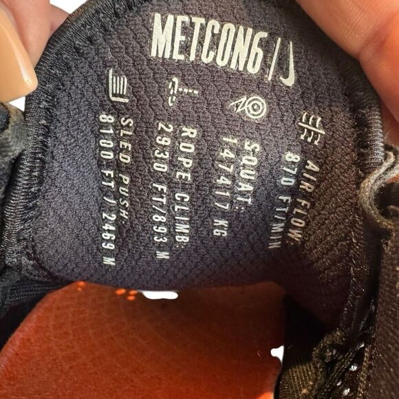 Nike Mens Metcon 6 FlyEase Black White Solar Flare Shoes Size 11.5 - Picture 7 of 8